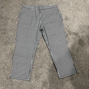 New Susan Graver Weekend Black and White Gingham Crop Pants